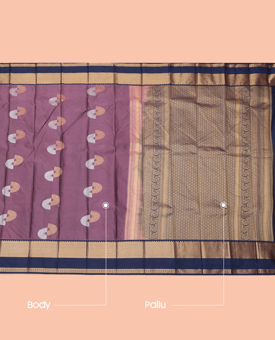 Brown Zari Butta Budget Silk Saree