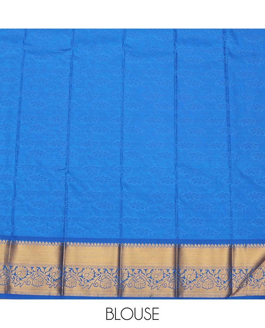Purple Budget Silk Saree, Bedecked with Floral Jacquard Design, Complemented by Contrast Traditional Zari Border, an Intricate Pallu and a Contrast Blouse