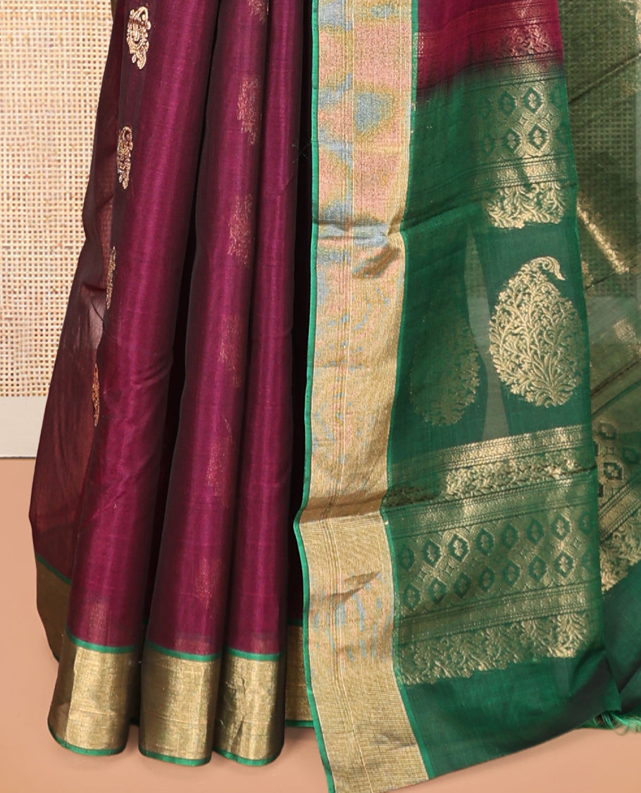 Purple Silk Cotton Saree