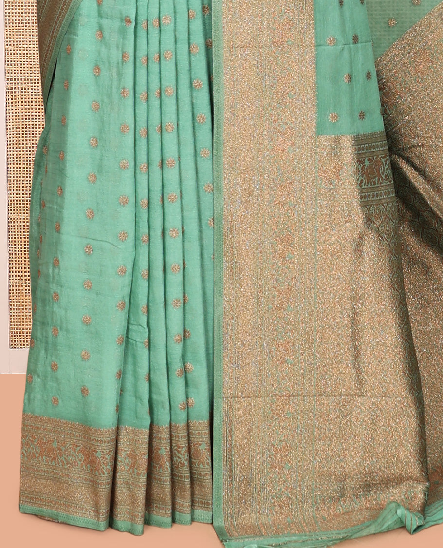 Green Fancy Crepe Saree