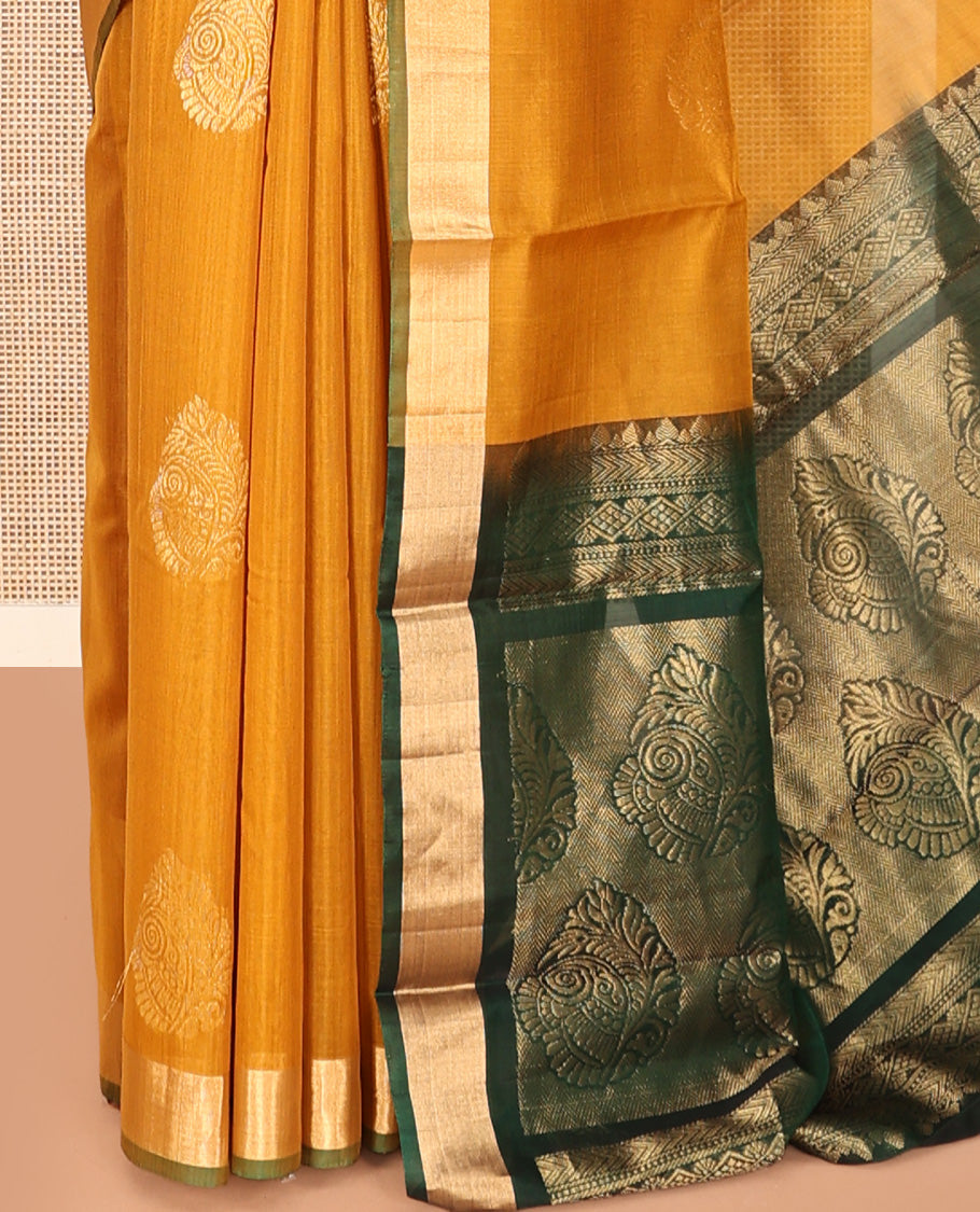 Mustard Silk Cotton Saree