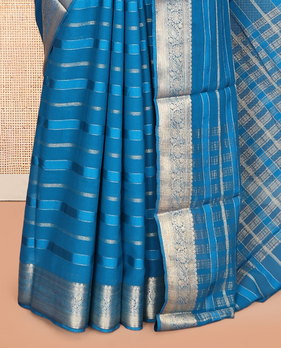 Blue Semi Mysore Silk Saree