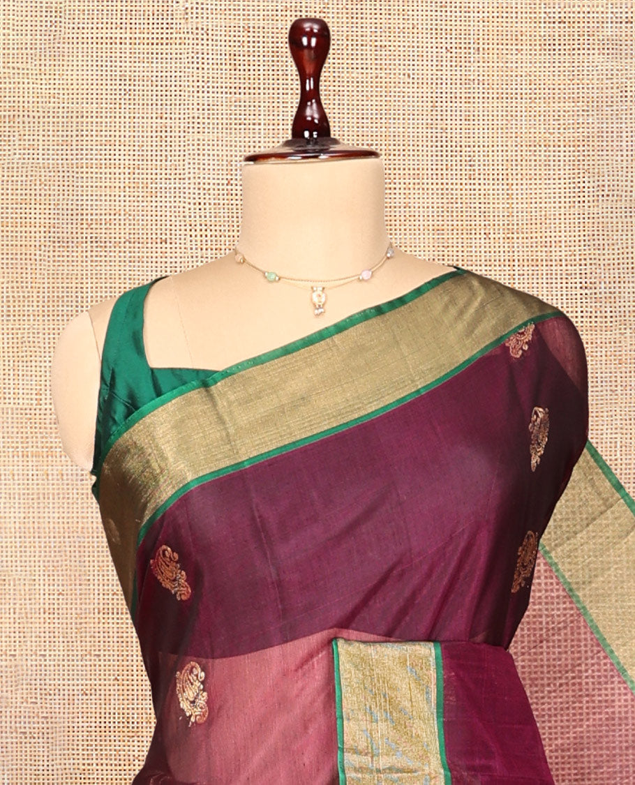 Purple Silk Cotton Saree
