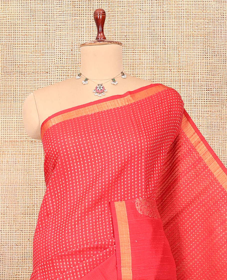 Red Dupion Saree