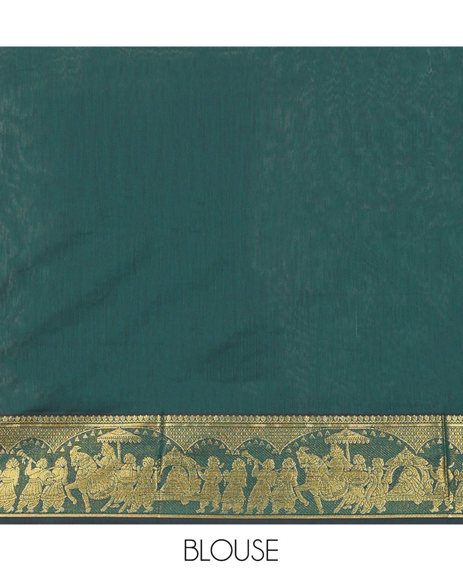 Green Plain Kalyani Cotton Saree