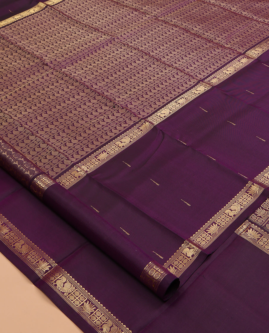 Purple Kanchipuram Chettinad Saree