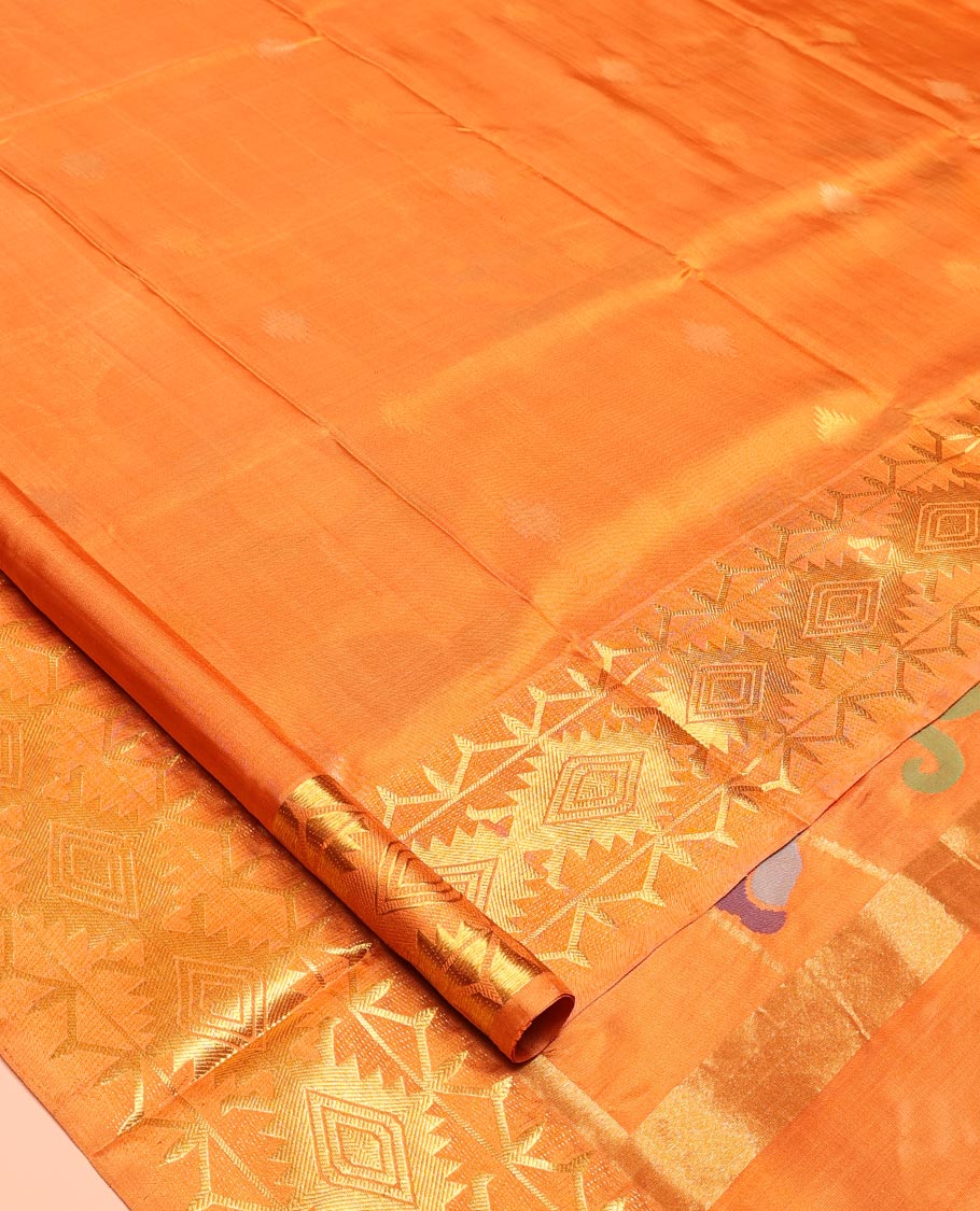 Orange Venkatagiri Silk Saree