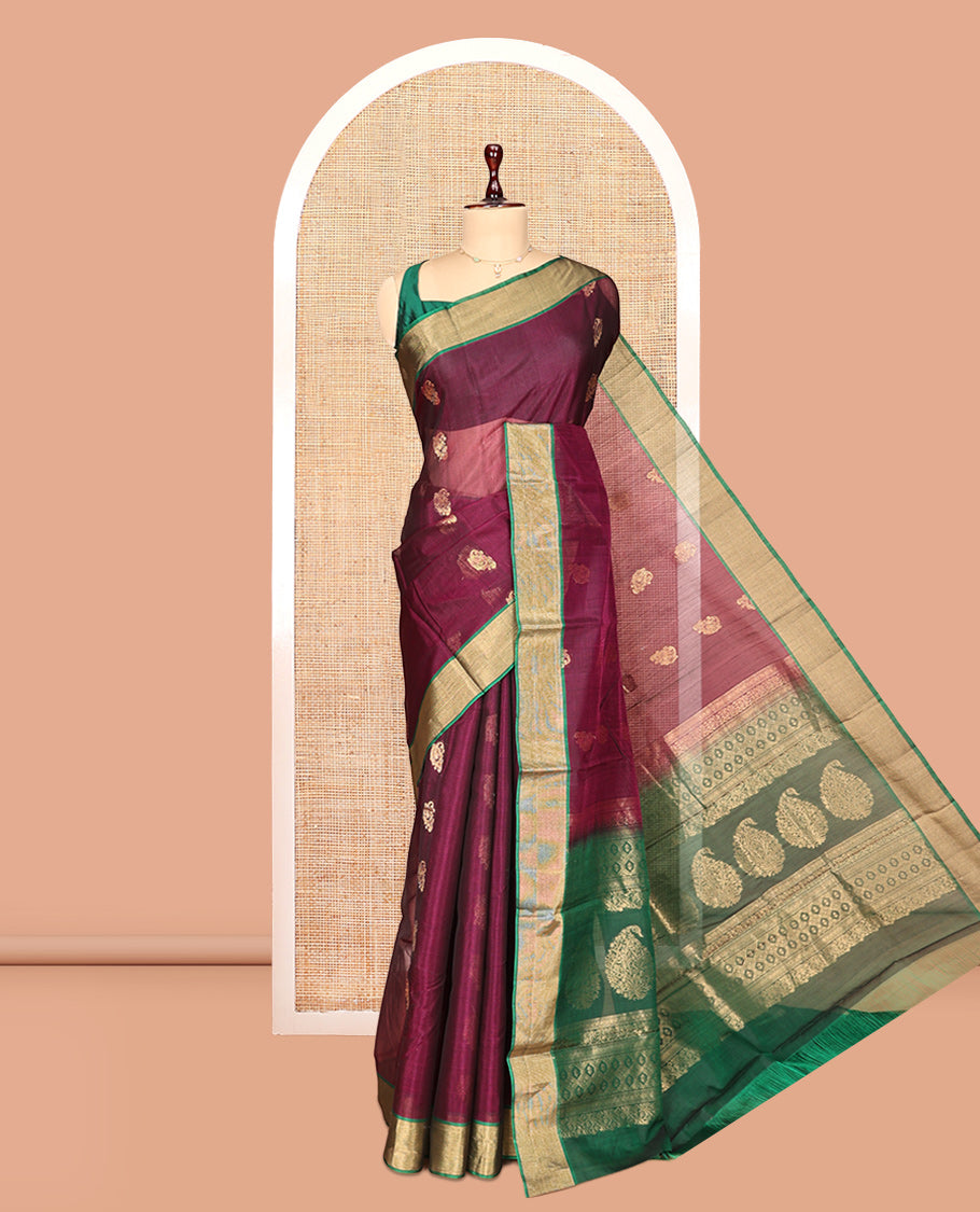 Purple Silk Cotton Saree
