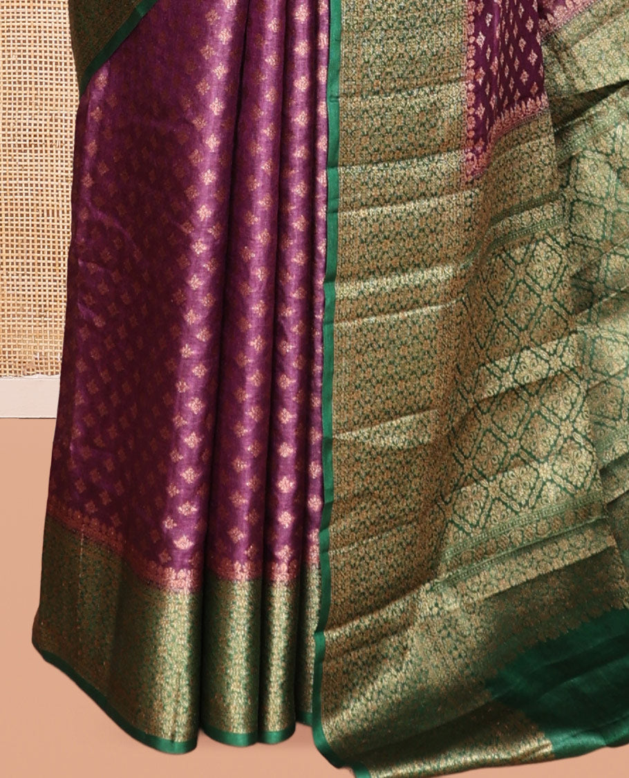 Dark Purple Fancy Tussar Saree