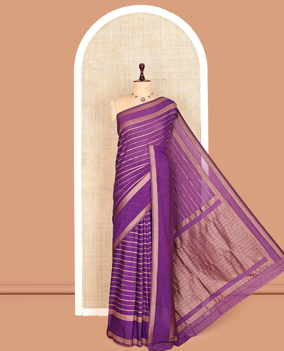 Purple Fancy Crepe Saree