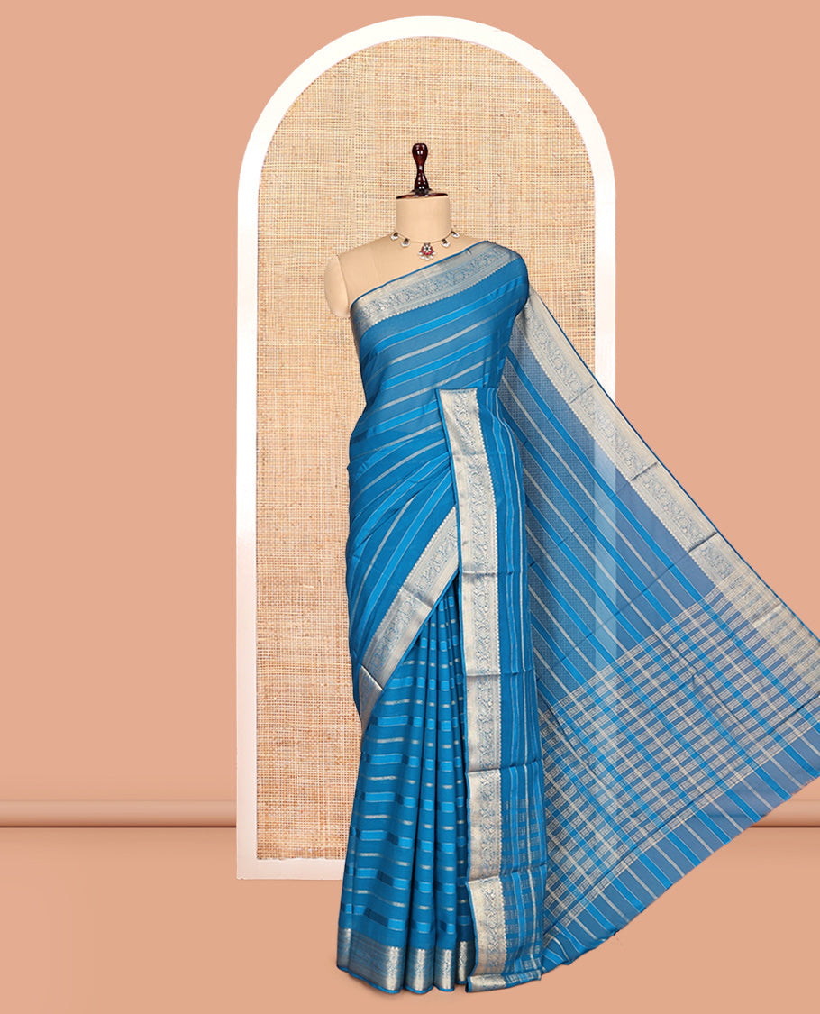 Blue Semi Mysore Silk Saree