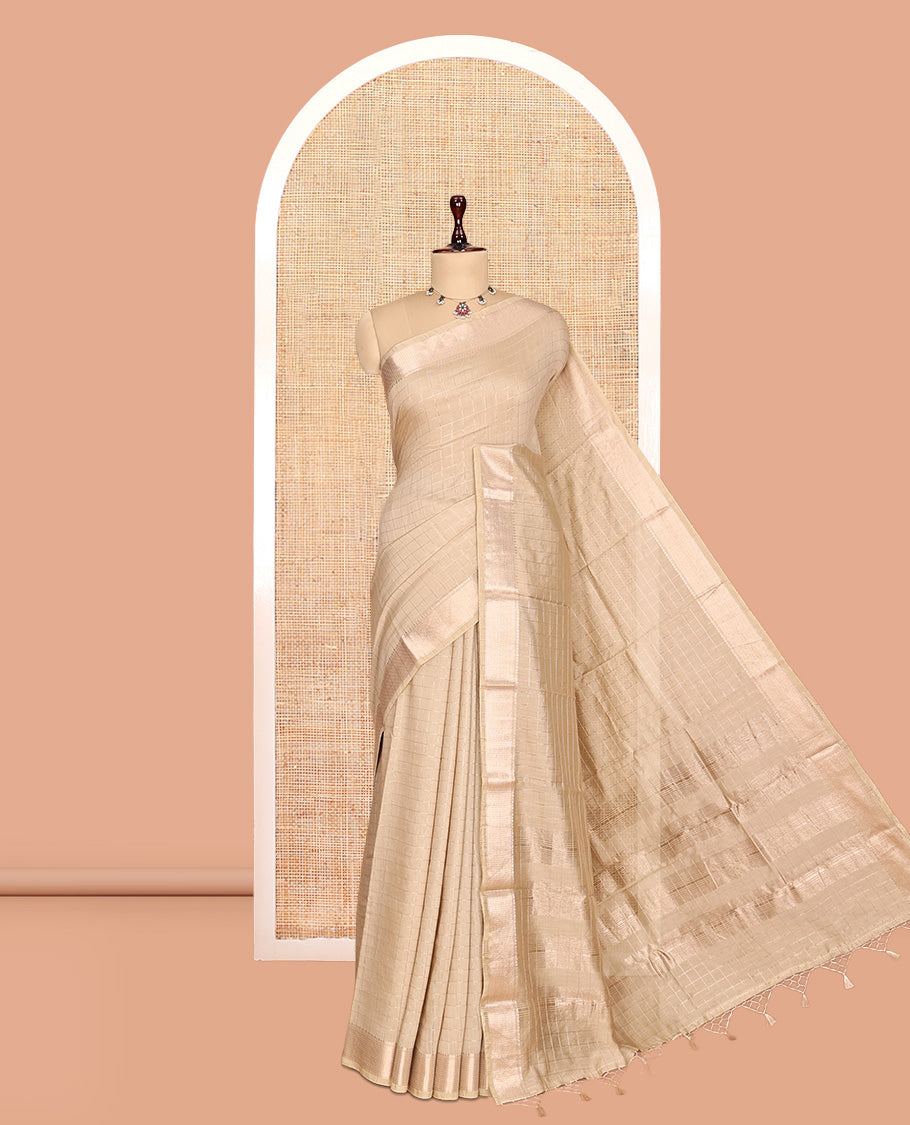 Light Sandal Assam Silk Saree