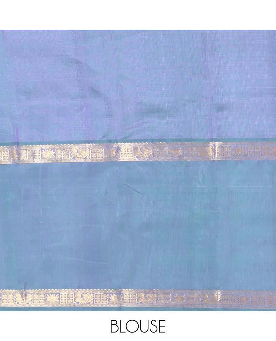 Blue Kanchipuram Chettinad Saree