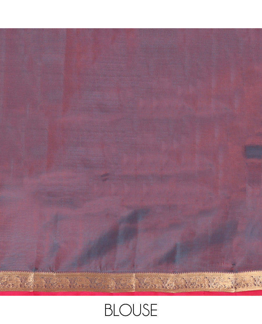 Green Vasundhara Lite Silk Mix Saree, Graced with Zari Buttas, Contrast Border of Rekku and Yaanai Designs, Jaal Pallu, and Contrast Blouse