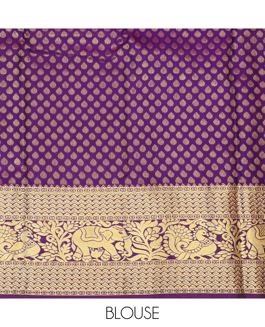 Pink Pure Silk Navarathna Pavadai Material Set
