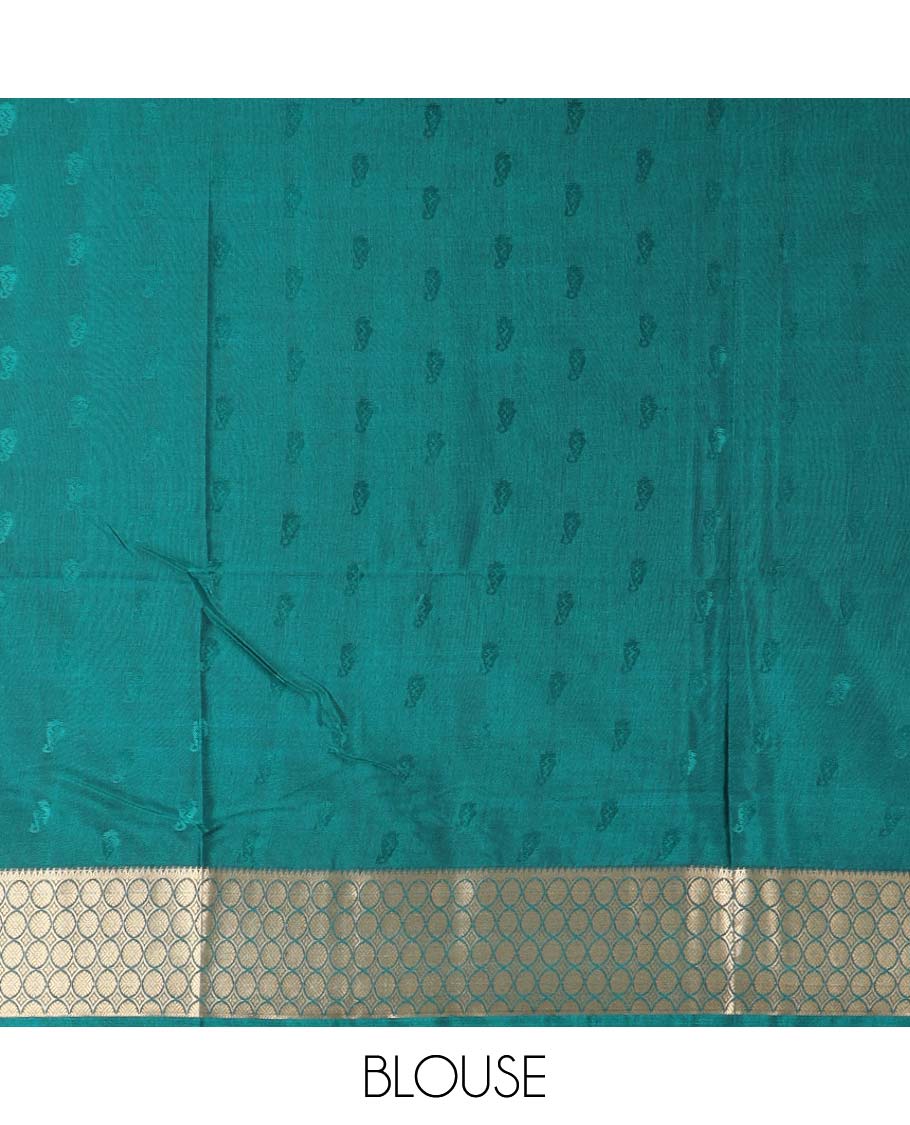 maroon gold zari small manga buttas fancy softy silk saree with contrast rudrashra design zari waeving border & rich brocade style weaving pallu along with mango self butta blouse