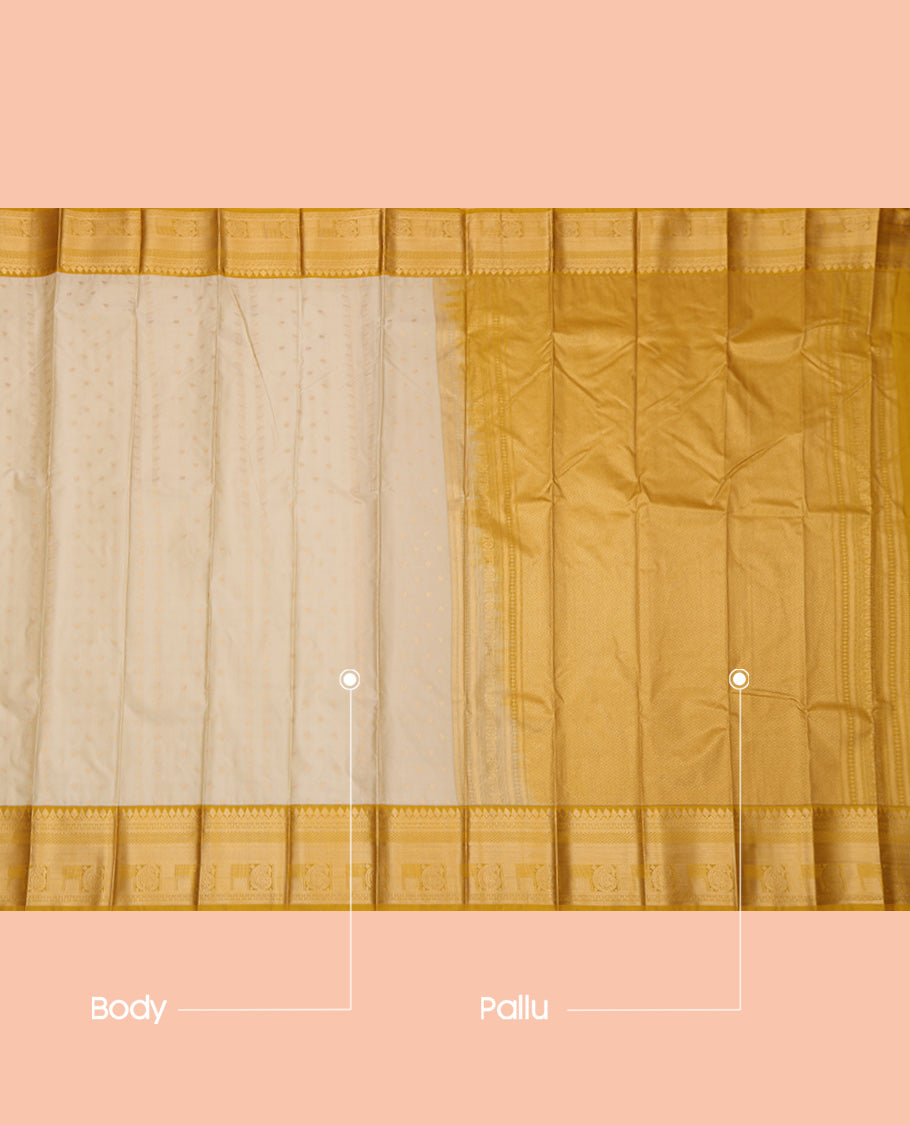 Beige Butta Budget Silk Saree