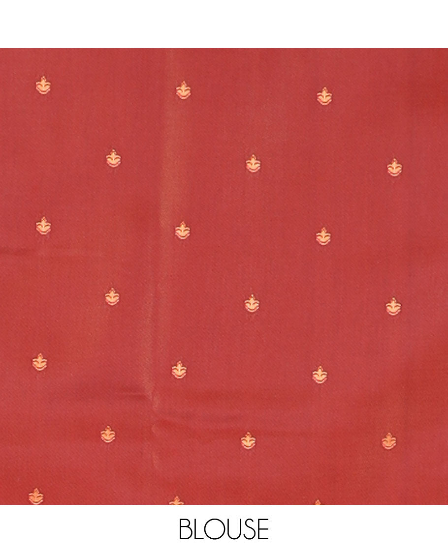 Mustard meena work butta luxury soft silk saree with open meena work with tussle & contrast blouse