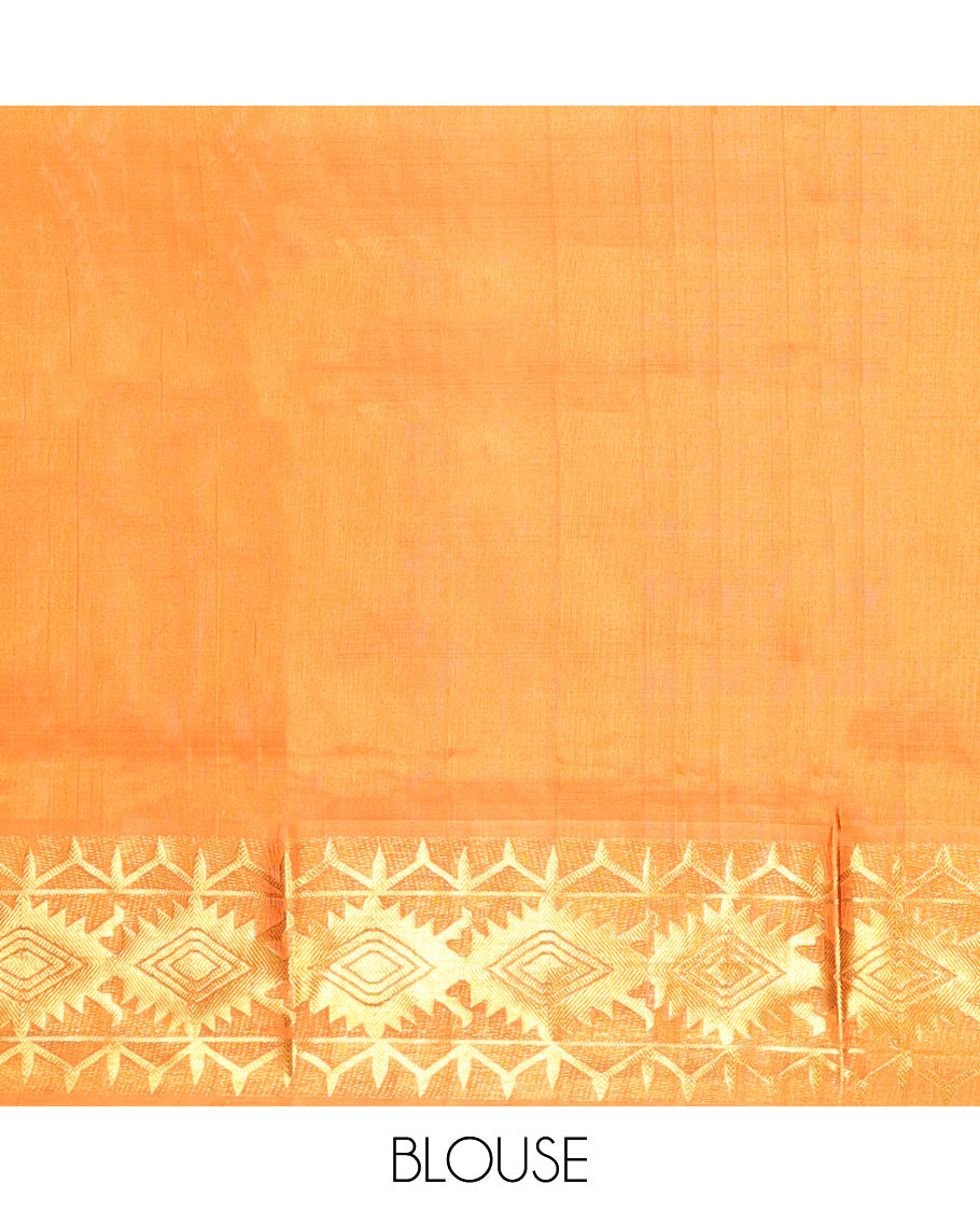 Orange Venkatagiri Silk Saree