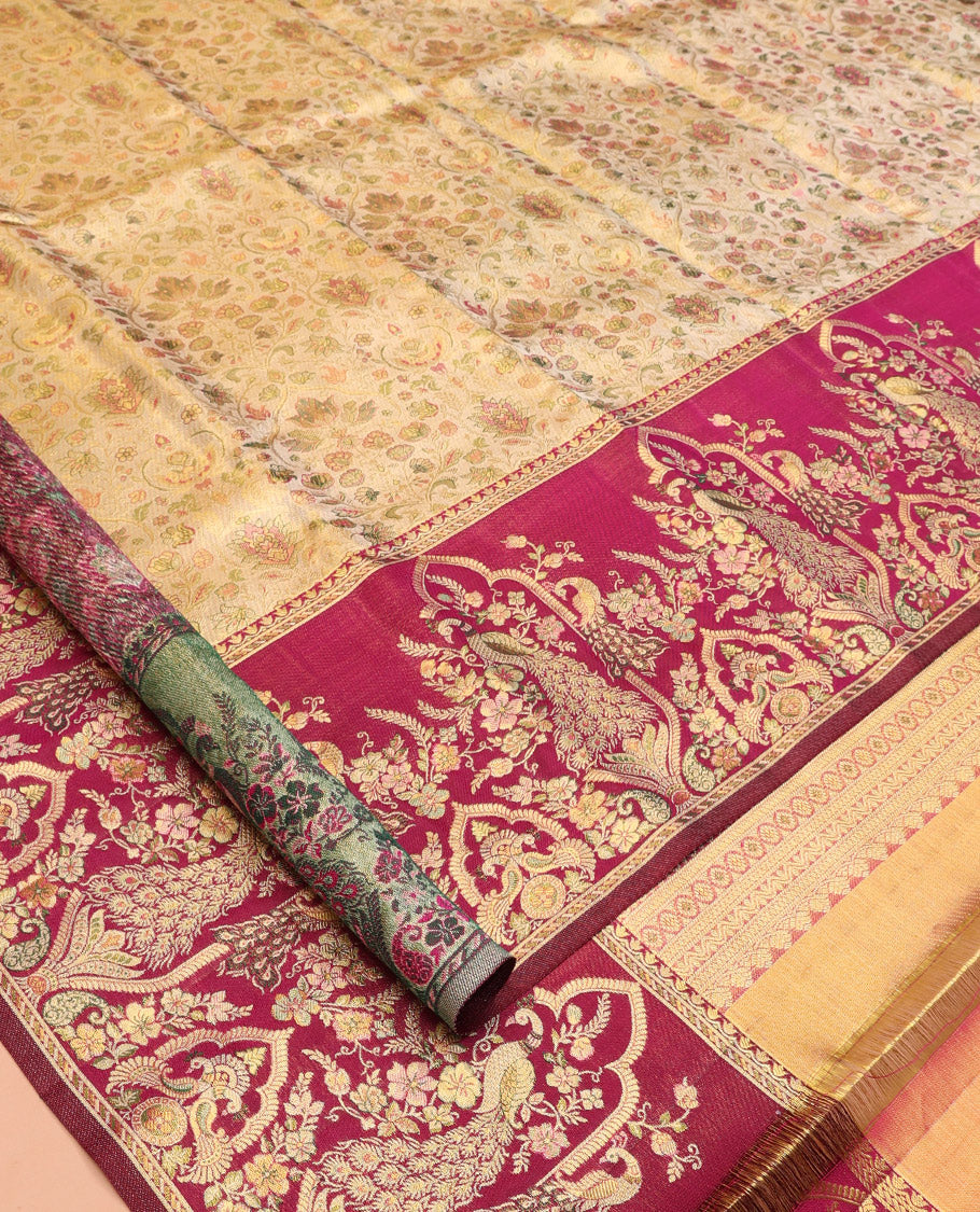 Gold Kanchipuram Tissue Silk Saree
