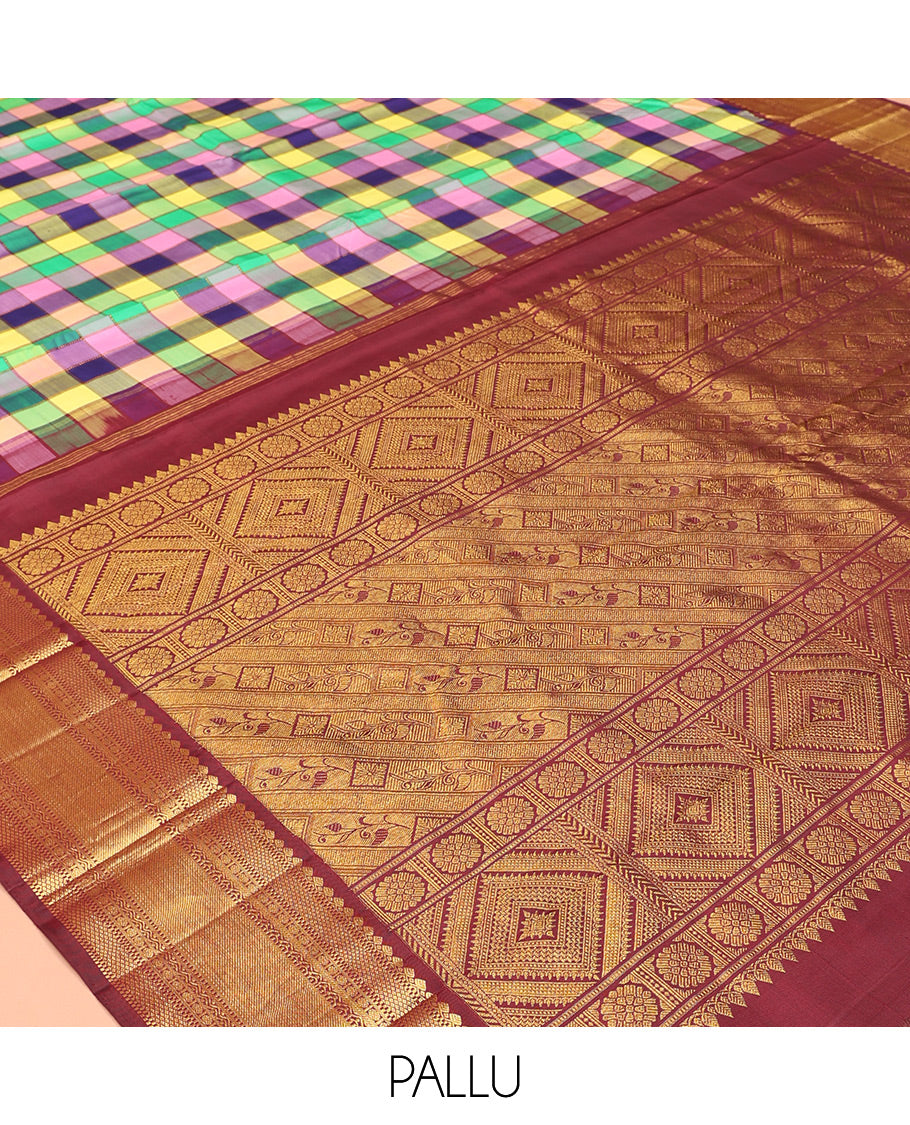 MultiColor Checks Saree