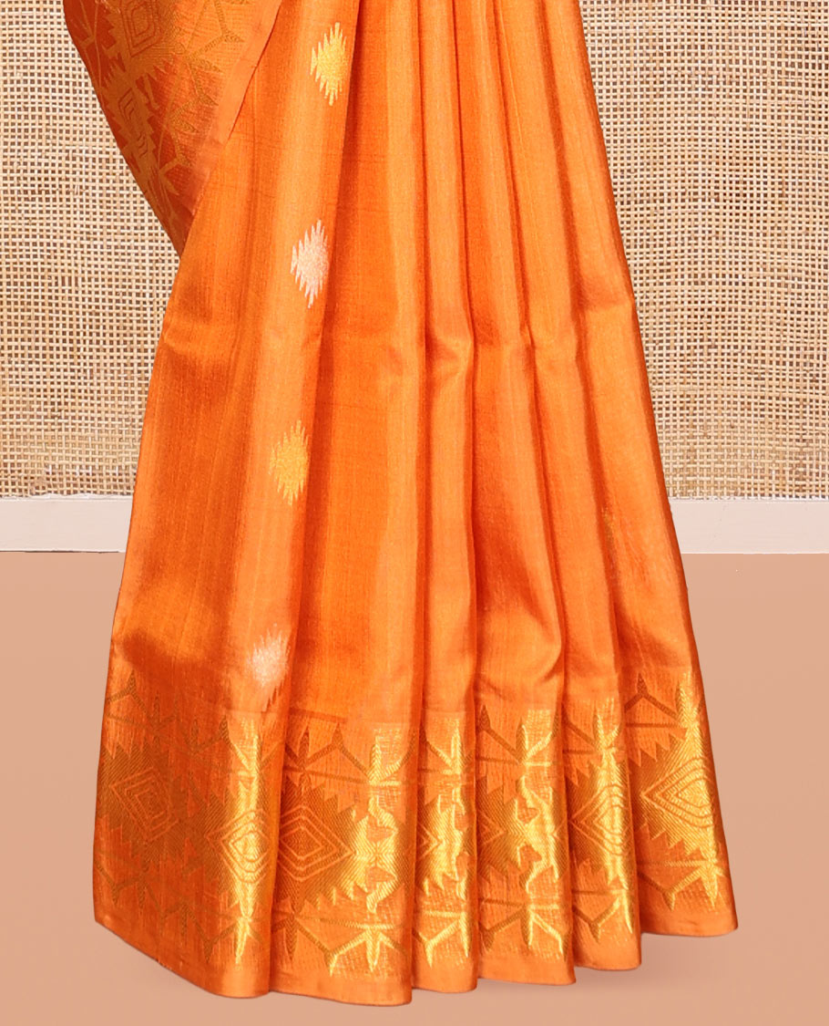 Orange Venkatagiri Silk Saree