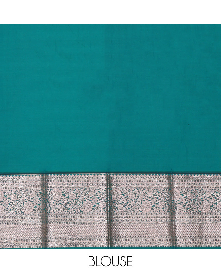 Violet Budget Silk Saree, Enriched with Zari Designs, Complemented by a Contrast Traditional Zari Border, Floral Pallu, and a Contrast Blouse