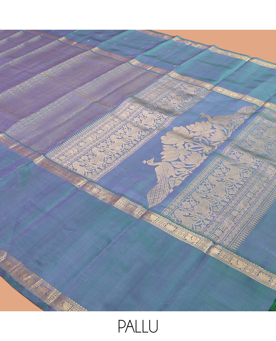 Blue Kanchipuram Chettinad Saree