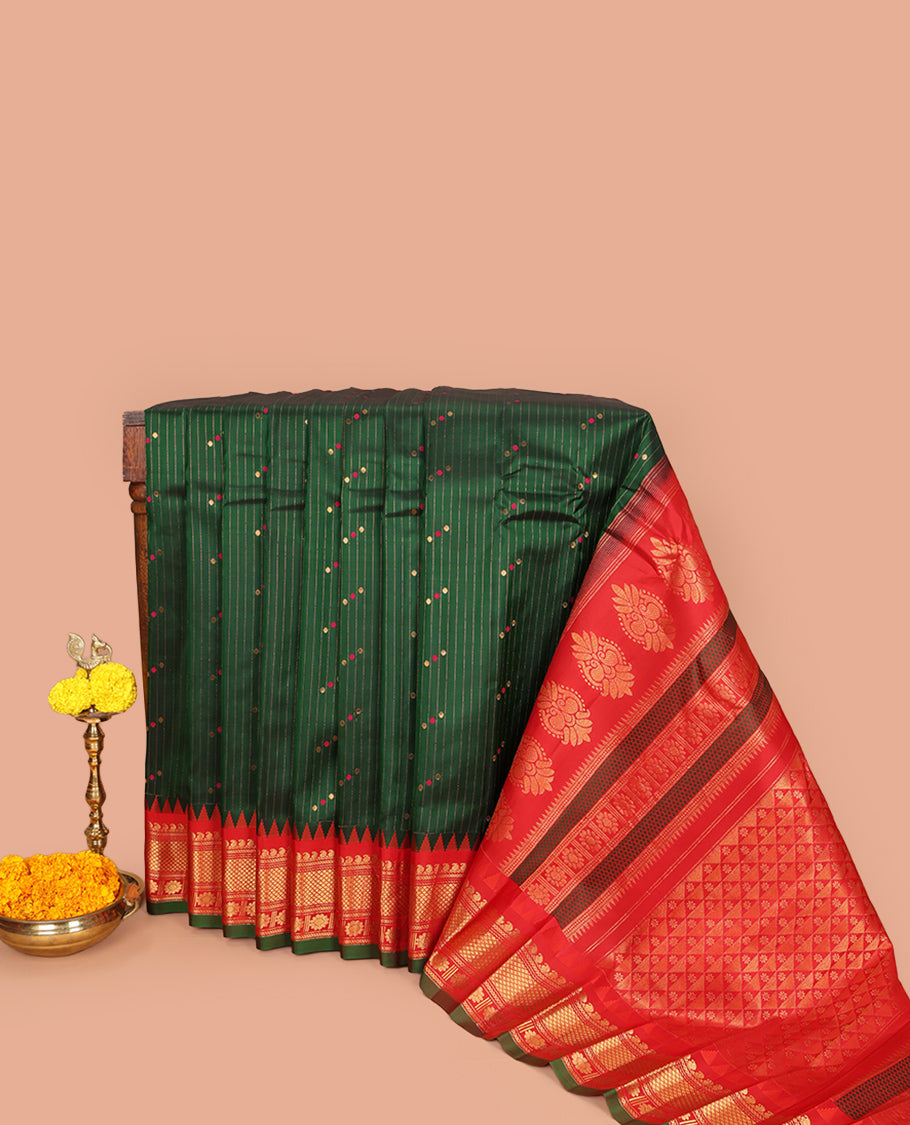 Green Gadwal Silk Saree