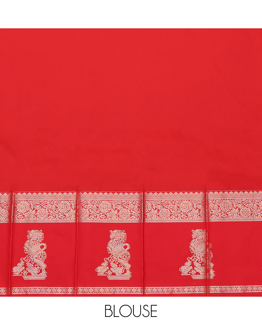 Green Elephant Design Budget Silk Saree