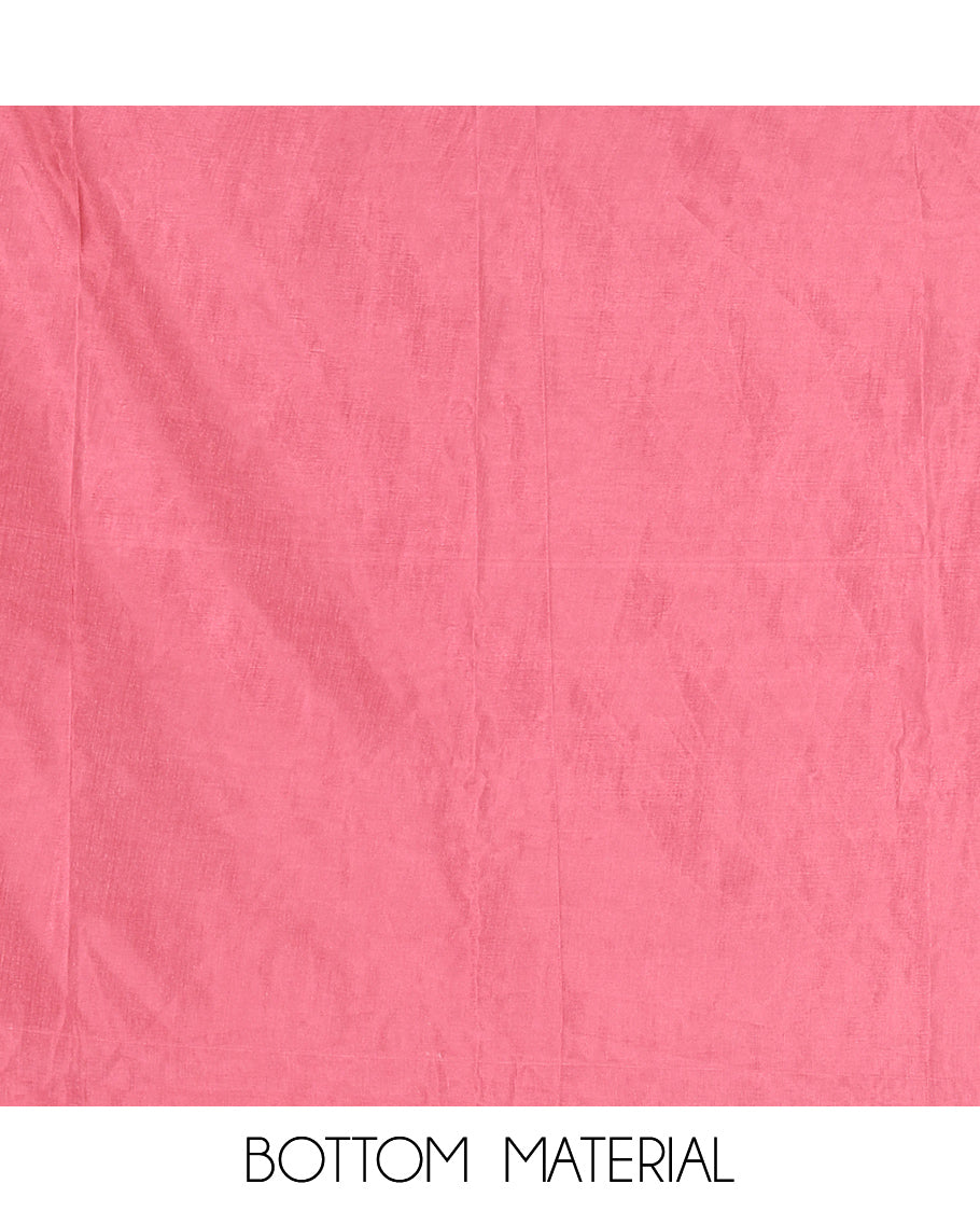 Gajri Pink Semi-Silk Material Churidar Thread-Sequins Embroidered Top, a Plain Bottom, a Embroidered Dupatta