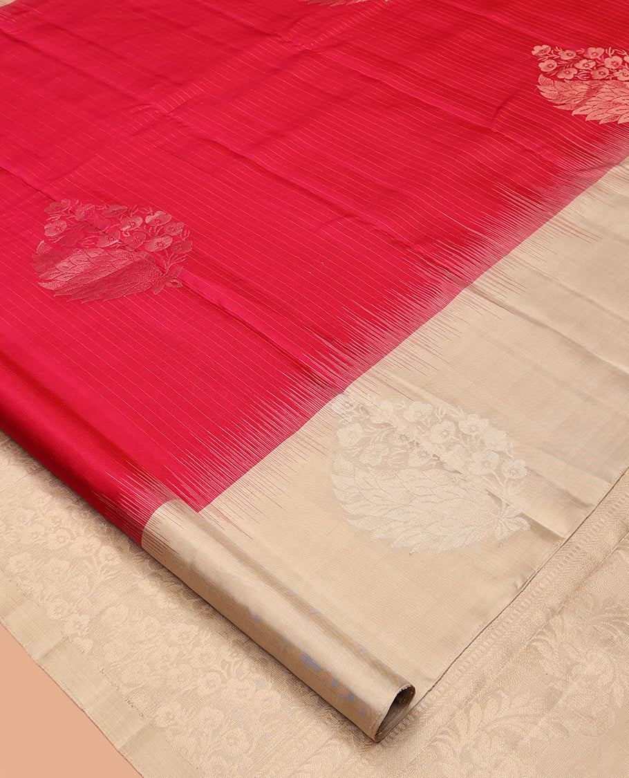 Red Mayuri Soft Silk Saree