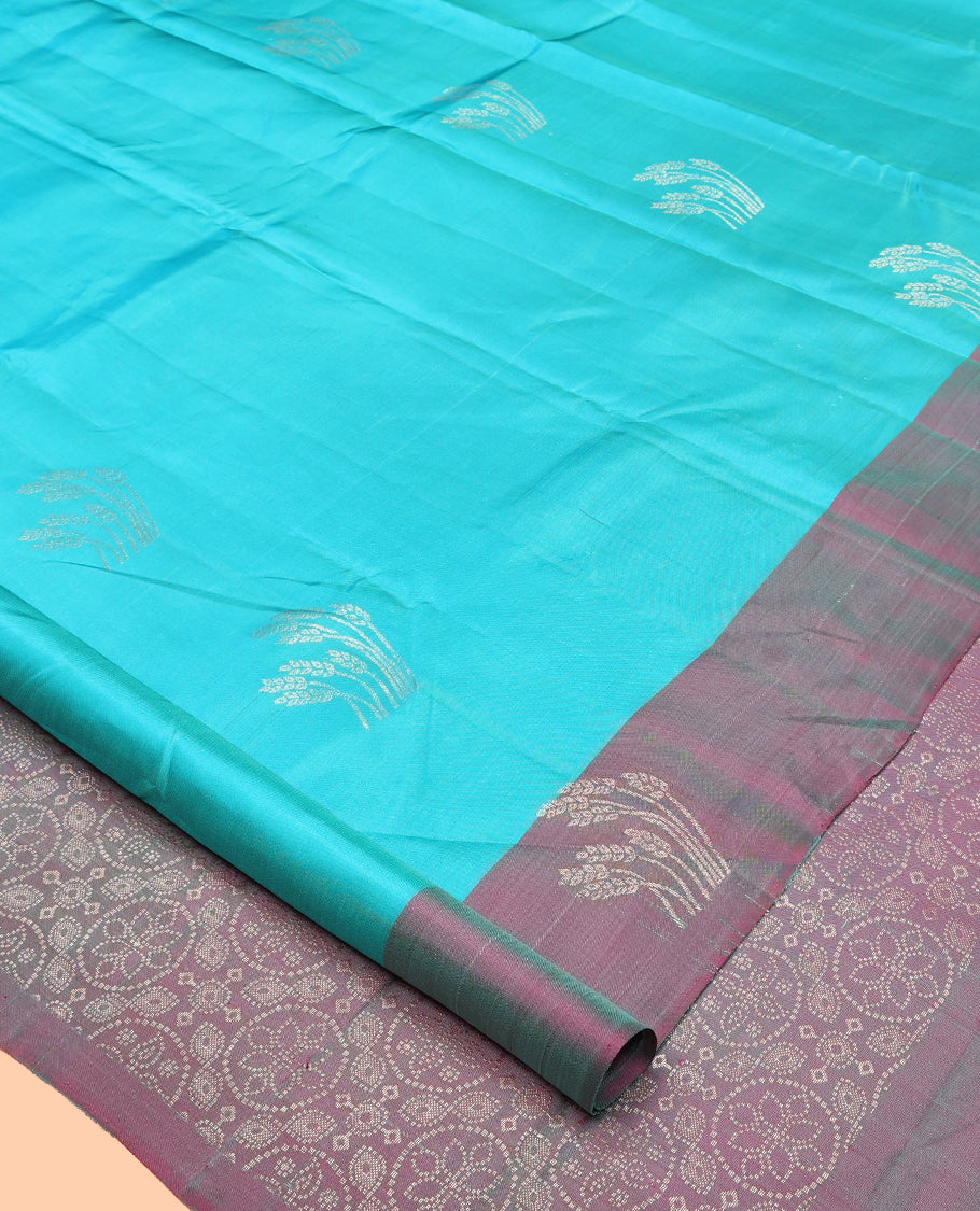 Blue Mayuri Lite Silk Mix Saree