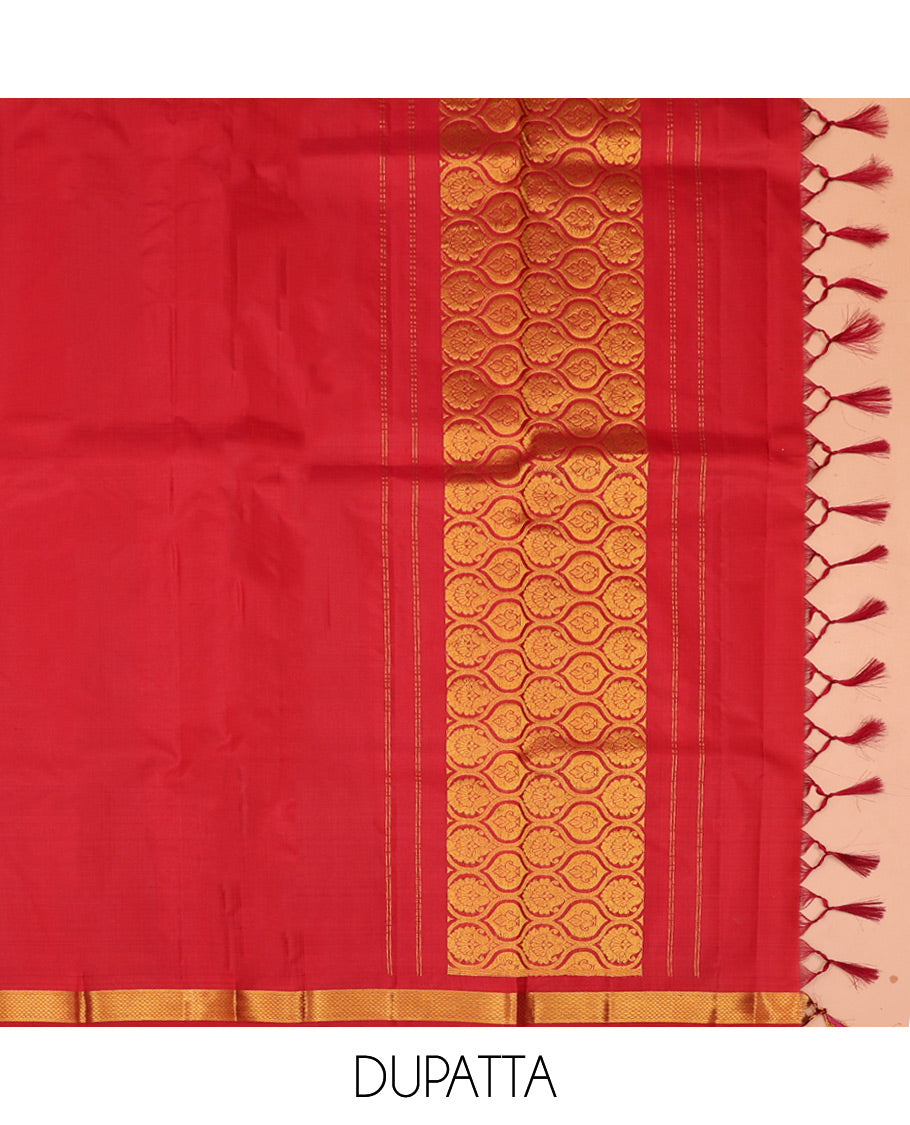 Orange Pure Silk Half-Saree