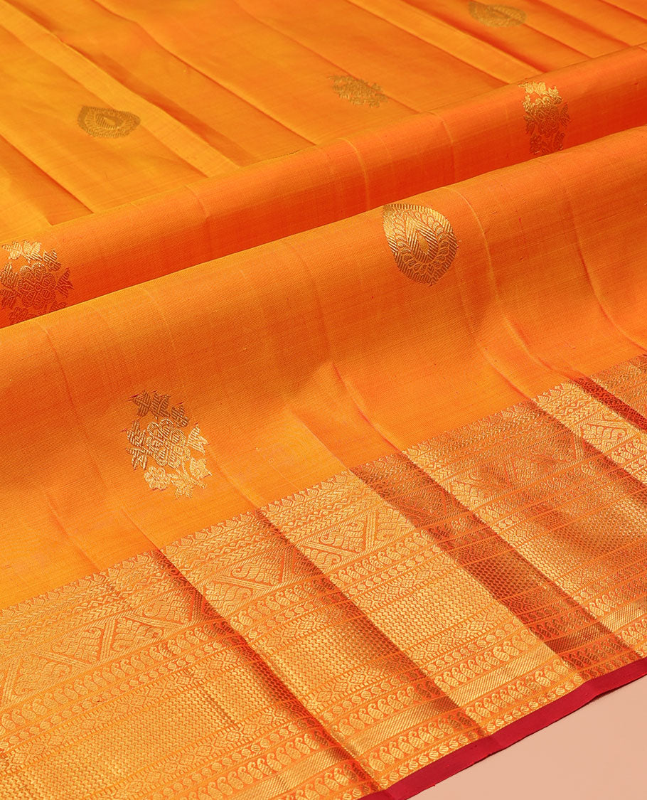 Orange Pure Silk Half-Saree