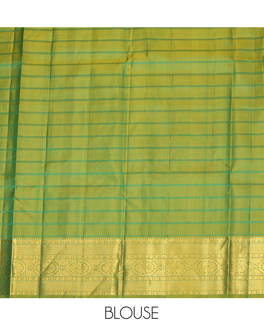 Blue Pure Silk Navarathna Pavadai Material Set