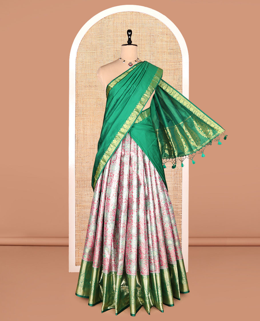 Pink Art Silk Half-Saree