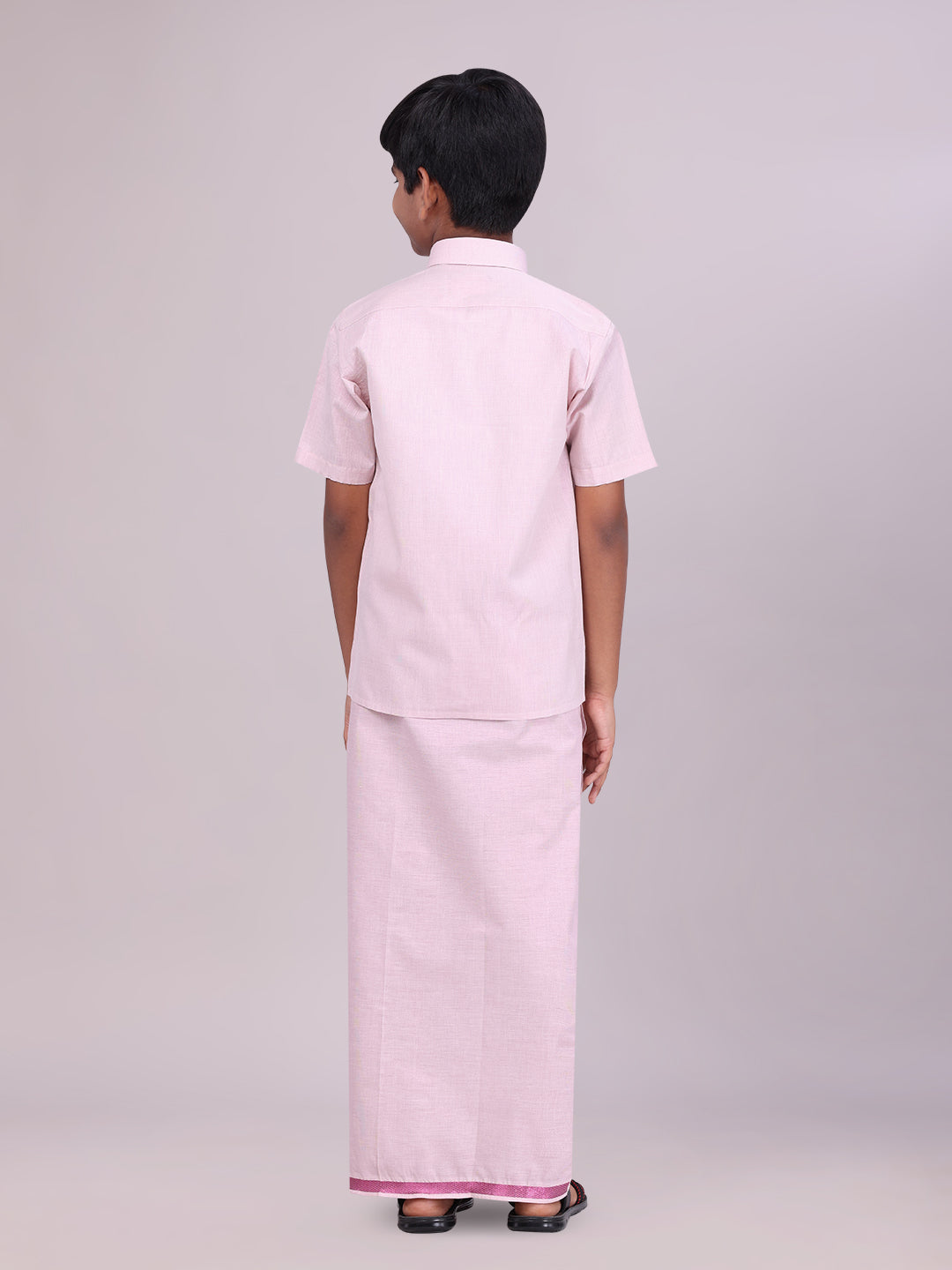 Boys Tissue Rose Colour Shirt with Dhoti Combo Ambitious Boy