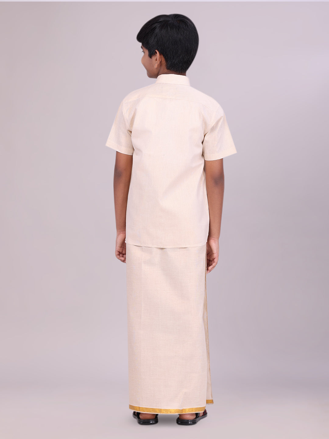 Boys Tissue Gold Colour Shirt with Dhoti Combo Ambitious Boy