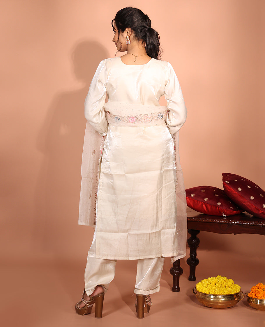 Cream Glass Readymade Suit