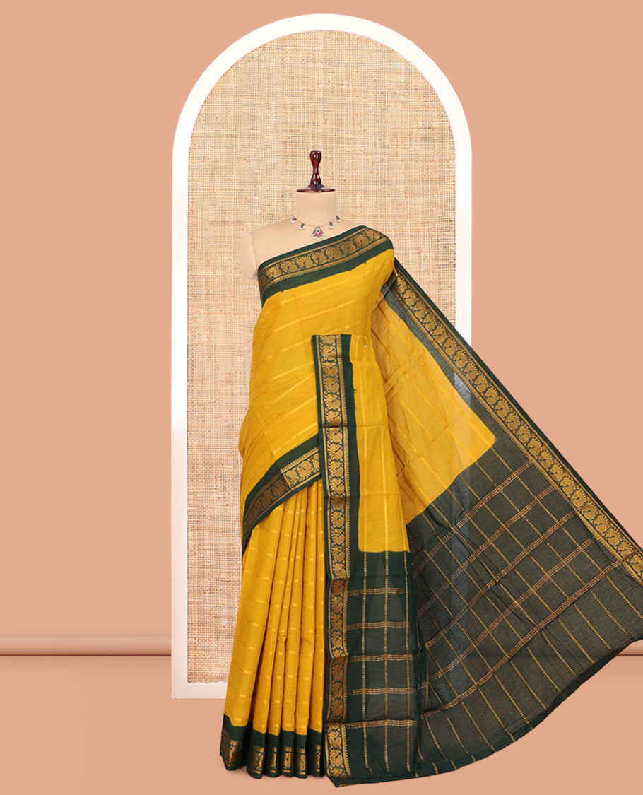 Yellow Sungudi Cotton Saree