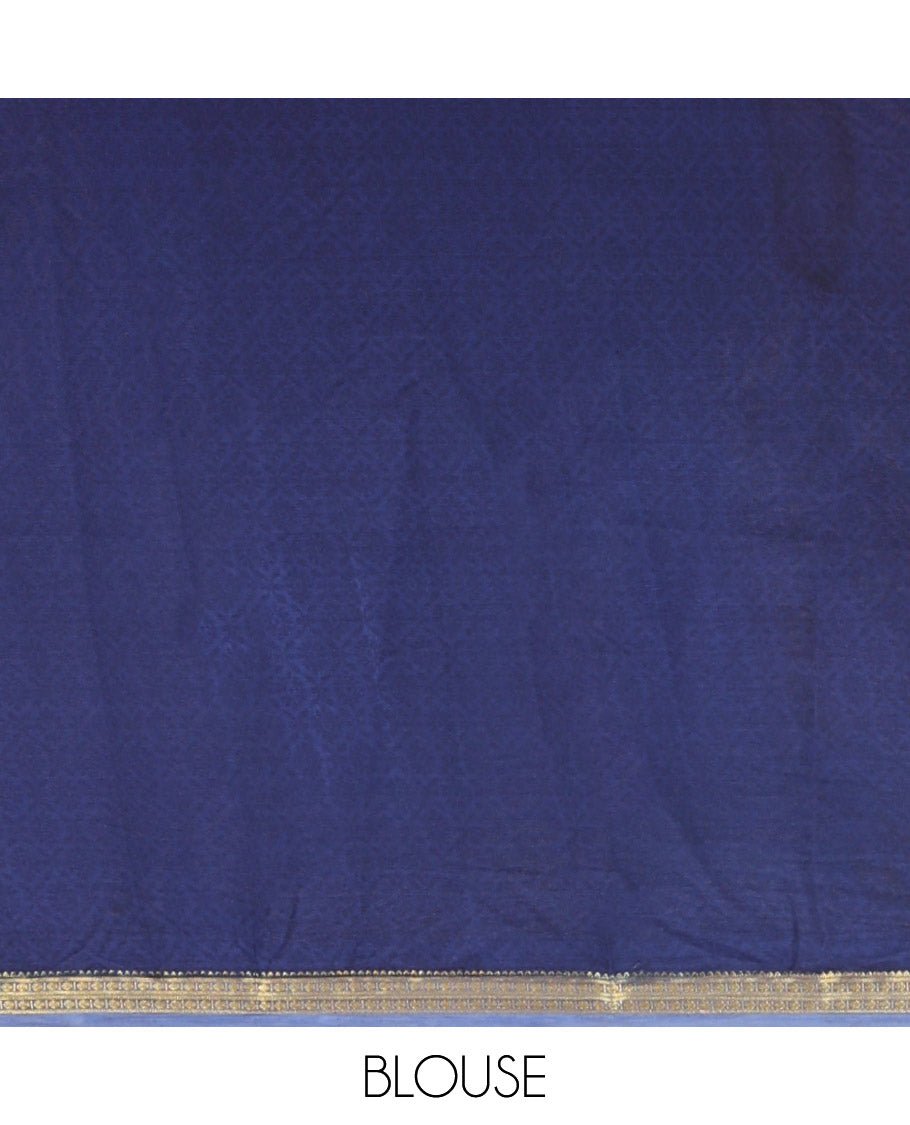 Sandal Printed Silk Saree, Adorned with Floral Vine Print, a Contrast Floral Printed Border, Floral Print Pallu, and a Matching Blouse