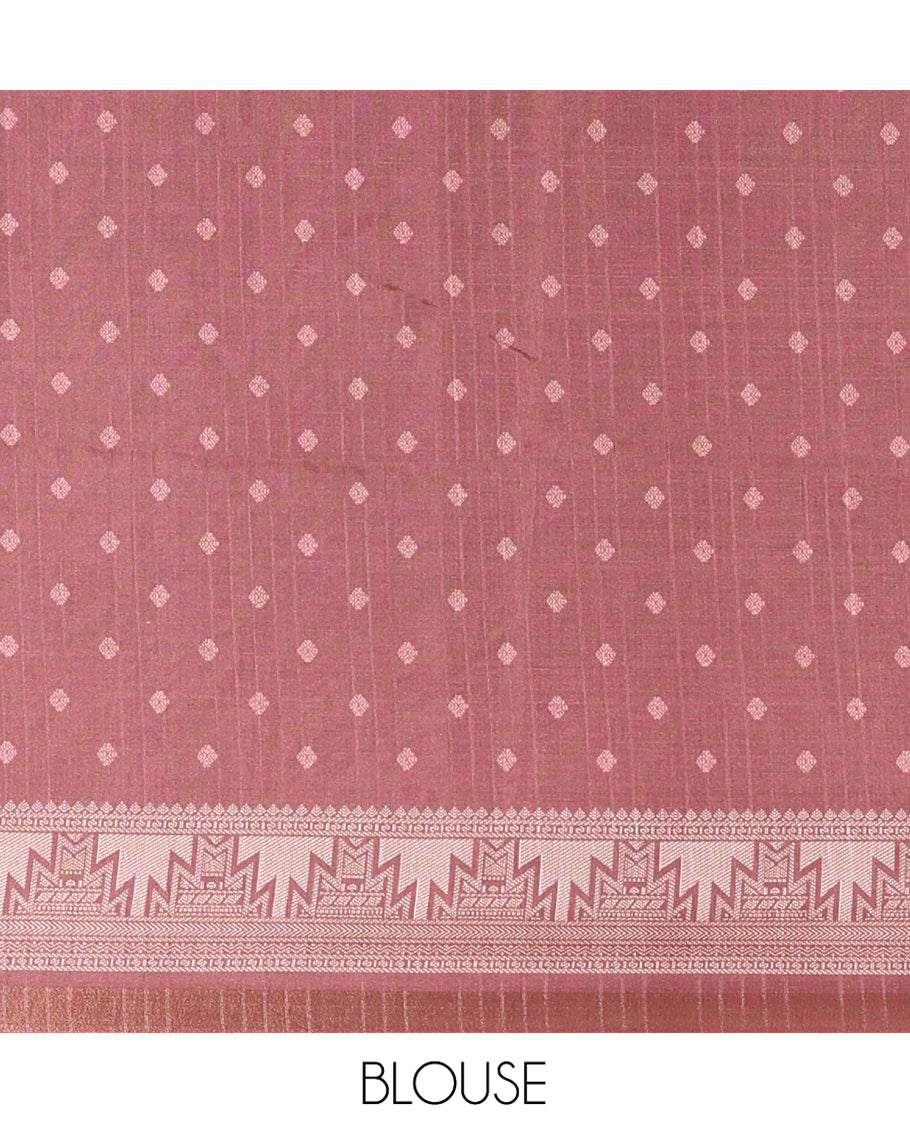 Mustard Katan Silk Saree, Subtly Sparkled with with Buttas, Complemented by Contrast Traditional Design Border, Geometric-Patterned Pallu, and a Contrast Blouse