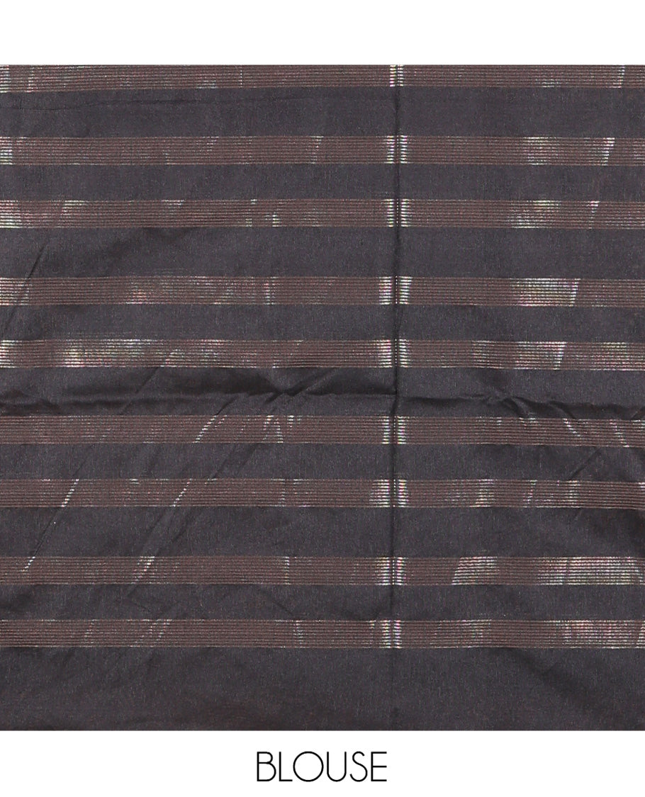 Wine Semi-Raw Silk Saree