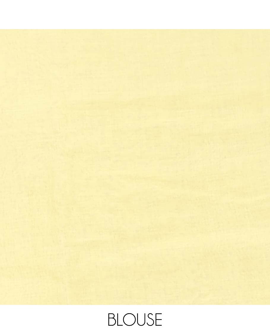 Yellow floral lucknowi chikankari cotton saree self-border & floral embroidery