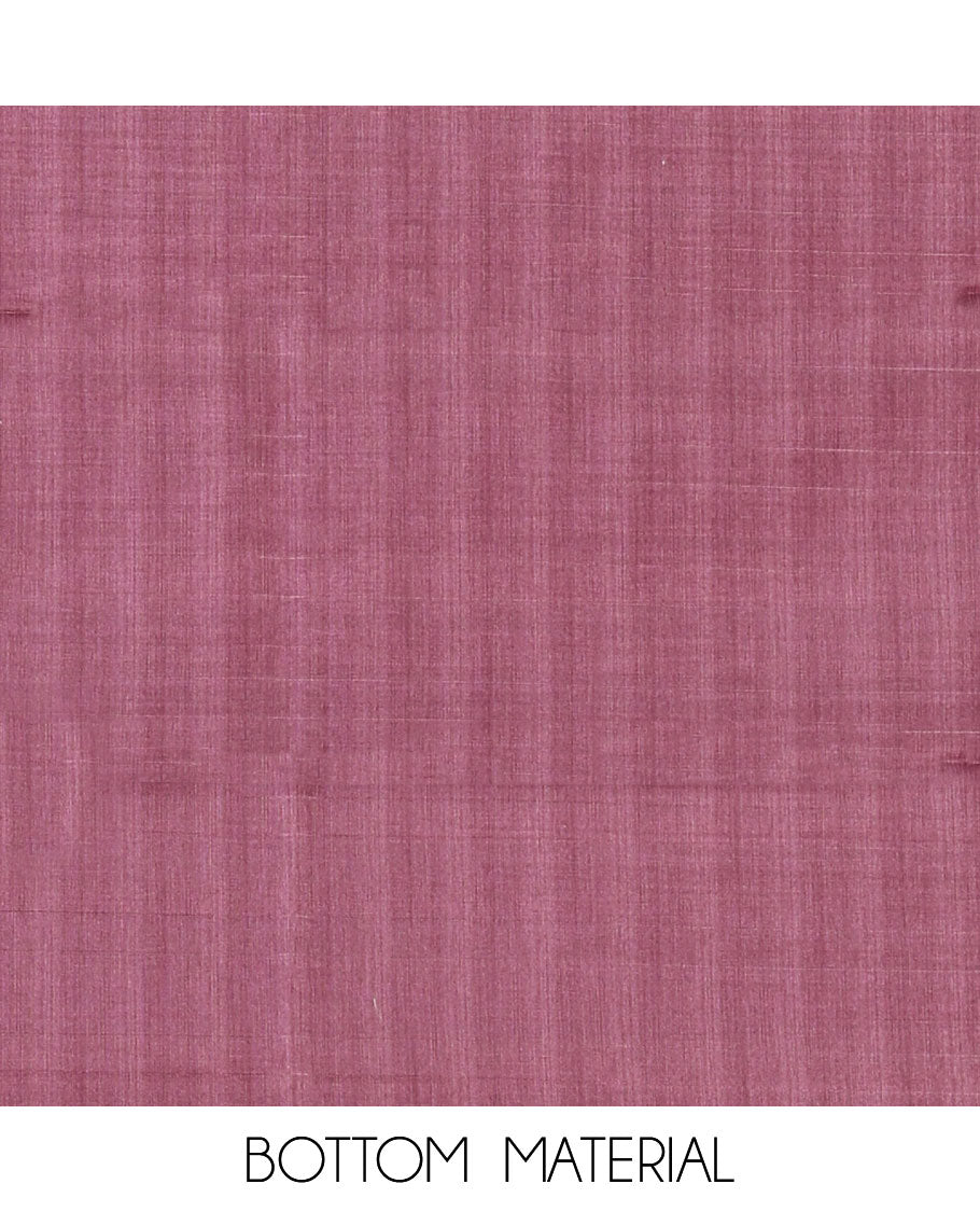 Onion pink semi-tussar material chudidar set,geometric & kantha print top,heathered plain bottom & dupatta of geometric & floral print