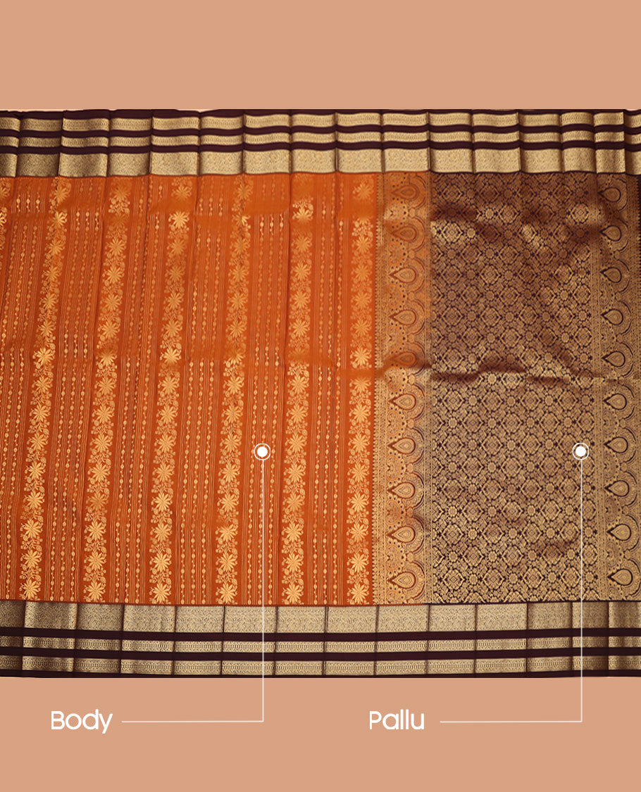 Rust Budget Silk Saree