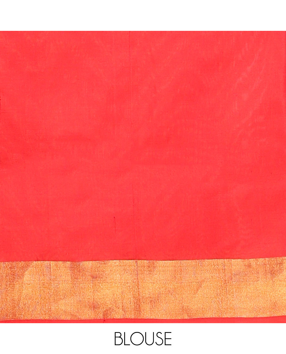 Blue checked uppada saree with contrast striped border & zari pallu