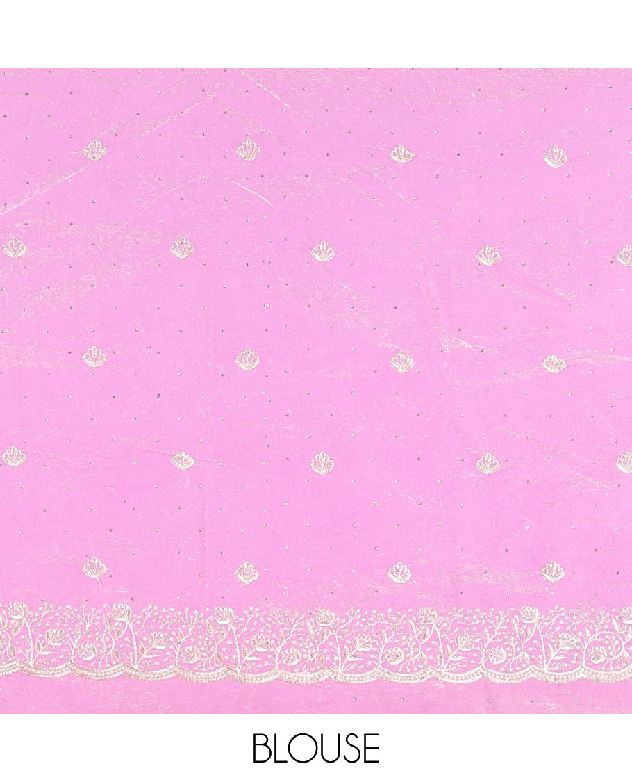 Lavender Moss Organza Half-Saree