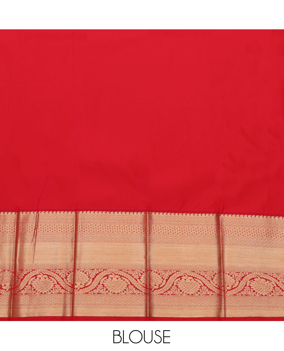 Pink Budget Silk Saree, Sparsely Sparkled with Zari Buttas, Complemented by Contrast Traditional Zari Border, Grand Pallu, and a Contrast Blouse